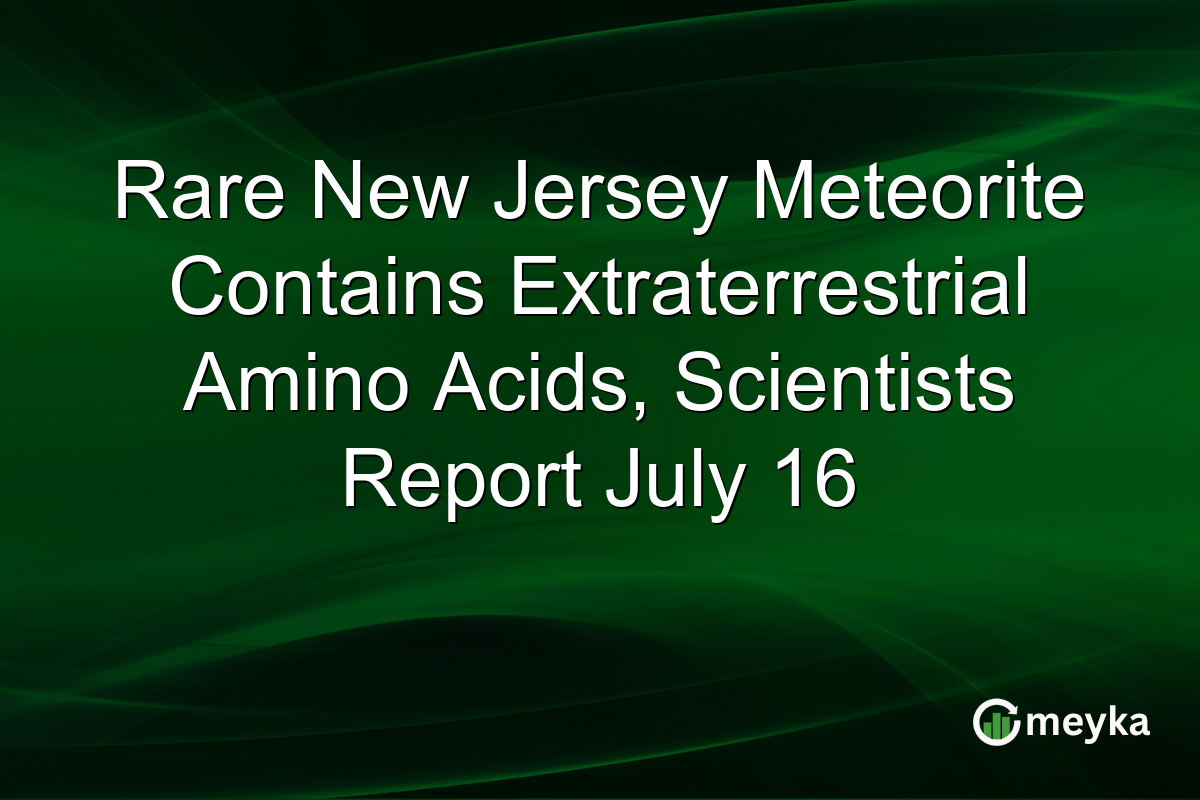 Rare New Jersey Meteorite Contains Extraterrestrial Amino Acids, Scientists Report July 16