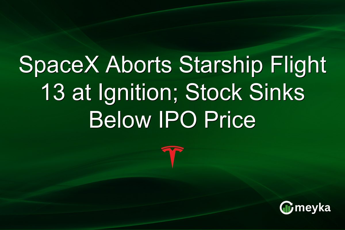 SpaceX Aborts Starship Flight 13 at Ignition; Stock Sinks Below IPO Price