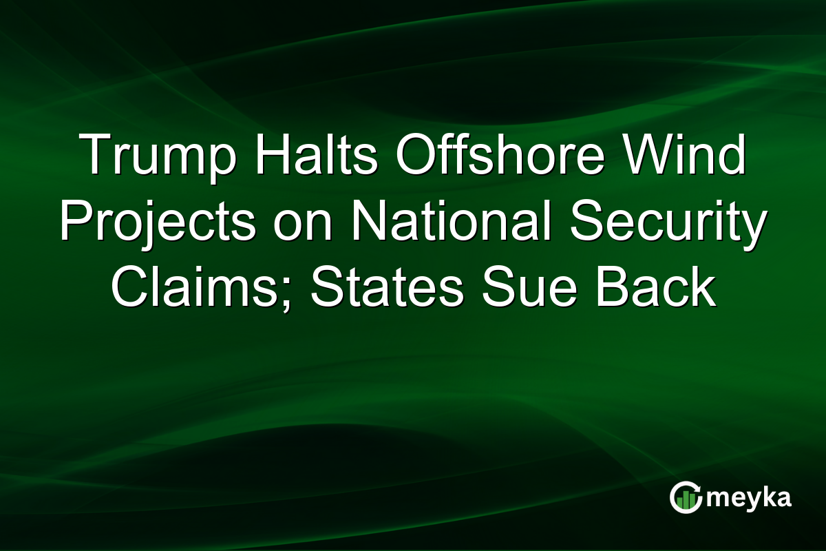 Trump Halts Offshore Wind Projects on National Security Claims; States Sue Back