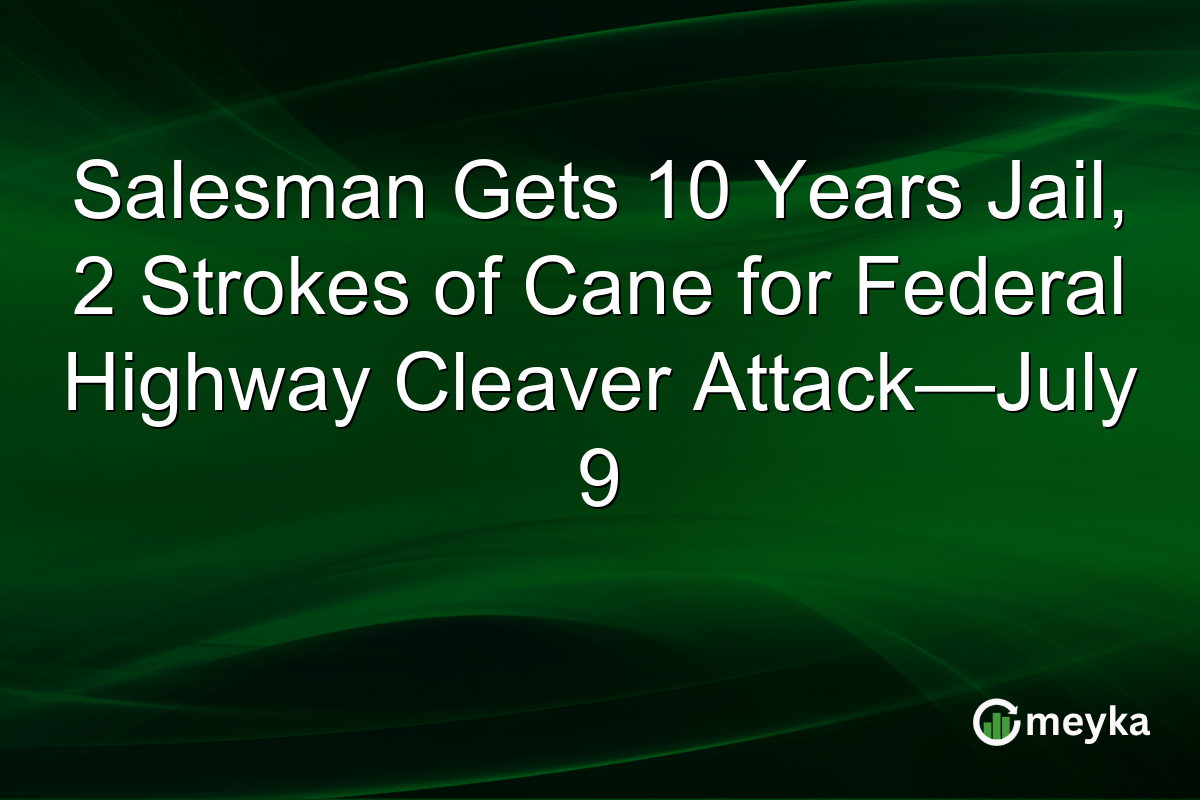 Salesman Gets 10 Years Jail, 2 Strokes of Cane for Federal Highway Cleaver Attack—July 9