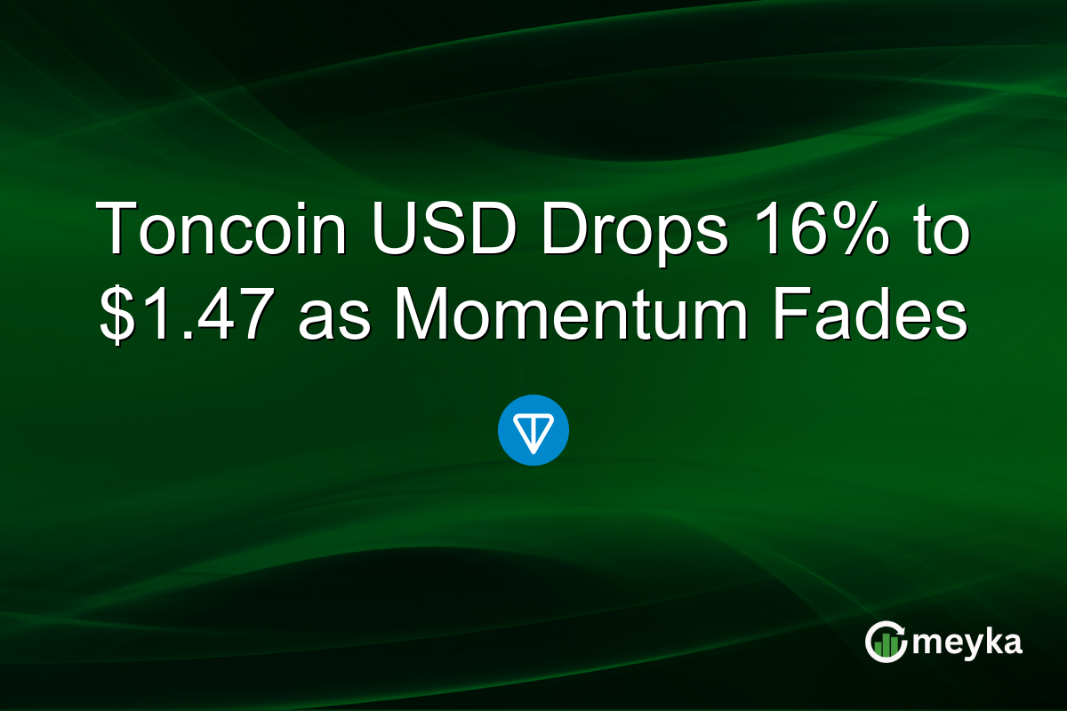 Toncoin USD Drops 16% to $1.47 as Momentum Fades