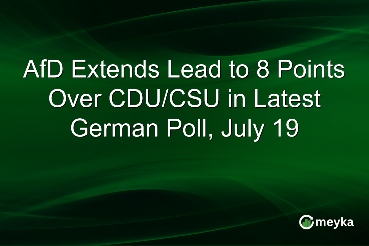 AfD Extends Lead to 8 Points Over CDU/CSU in Latest German Poll, July 19