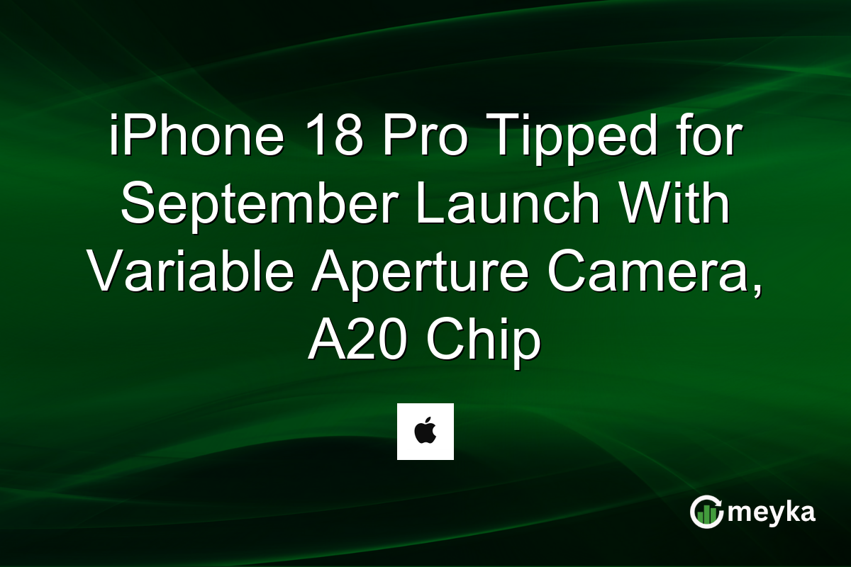 iPhone 18 Pro Tipped for September Launch With Variable Aperture Camera, A20 Chip