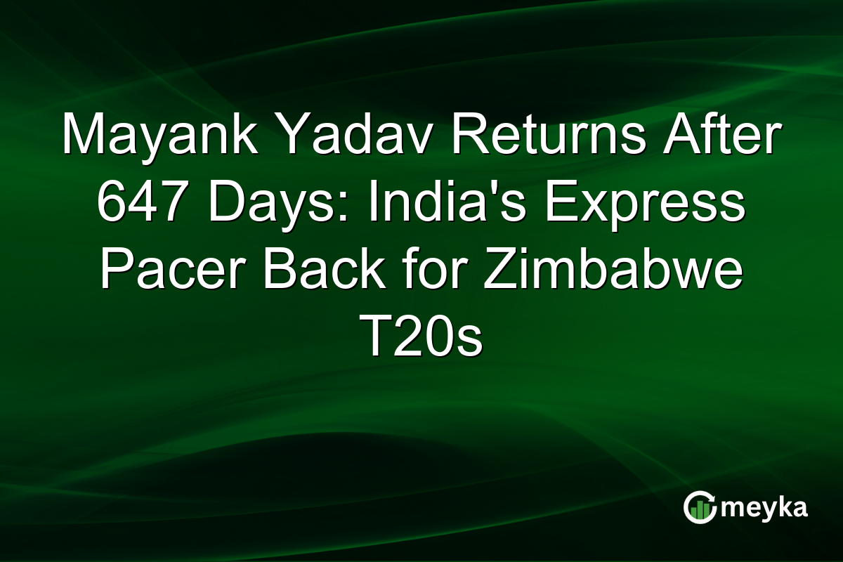 Mayank Yadav Returns After 647 Days: India’s Express Pacer Back for Zimbabwe T20s