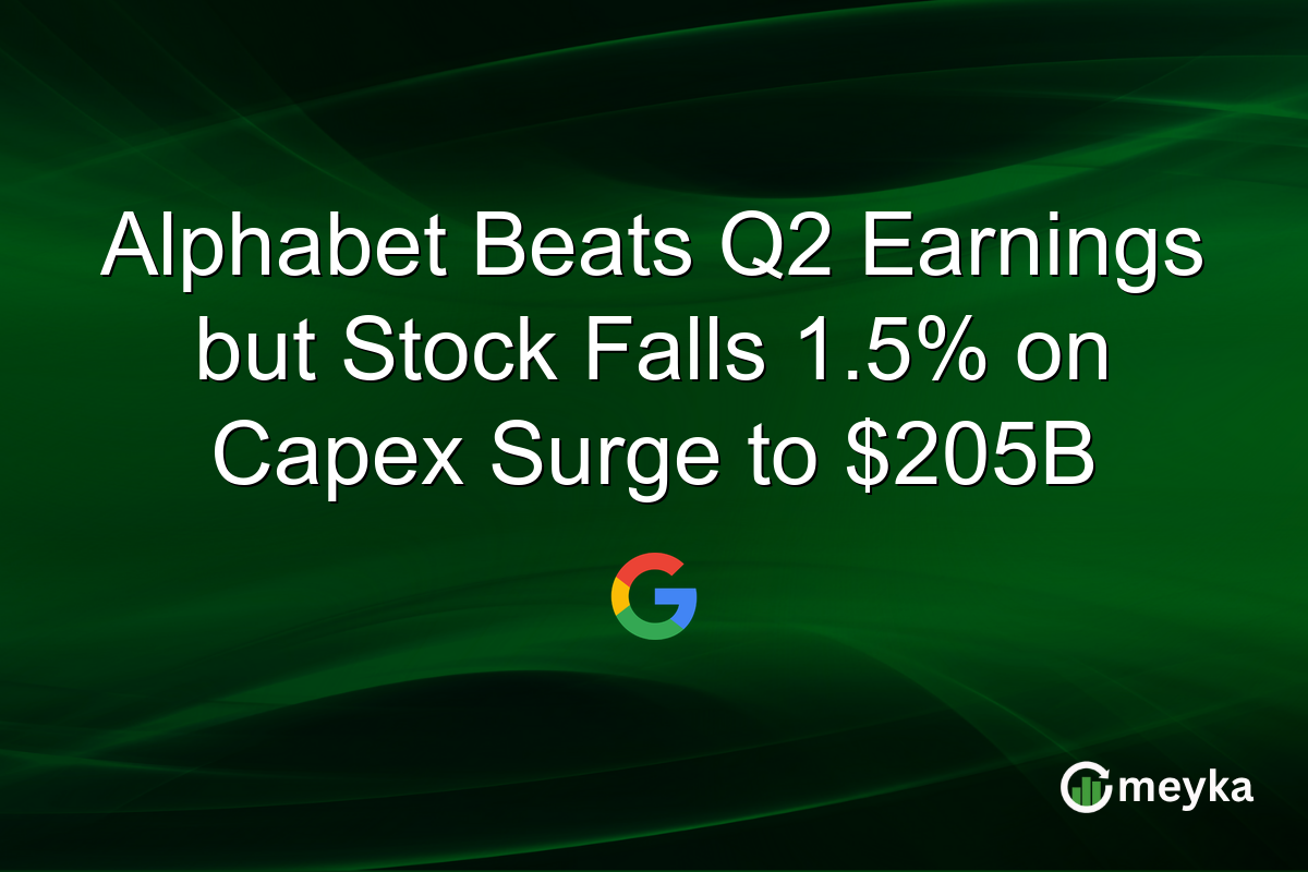 Alphabet Beats Q2 Earnings but Stock Falls 1.5% on Capex Surge to $205B