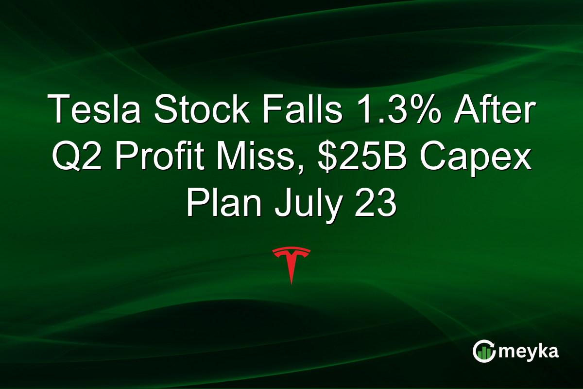 Tesla Stock Falls 1.3% After Q2 Profit Miss, $25B Capex Plan July 23