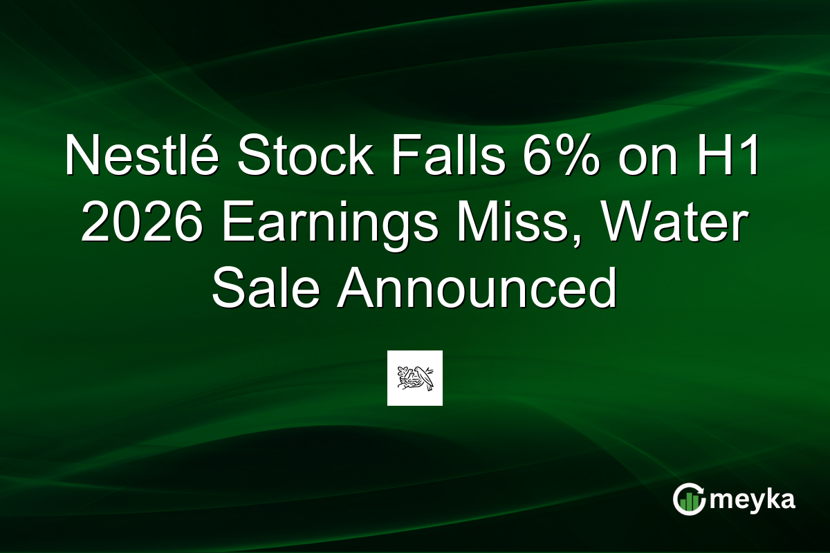 Nestlé Stock Falls 6% on H1 2026 Earnings Miss, Water Sale Announced