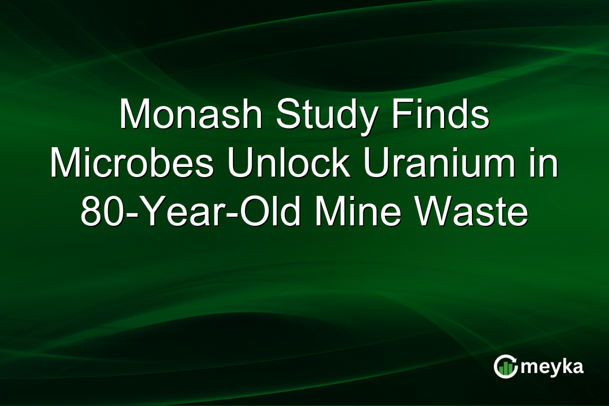 Monash Study Finds Microbes Unlock Uranium in 80-Year-Old Mine Waste