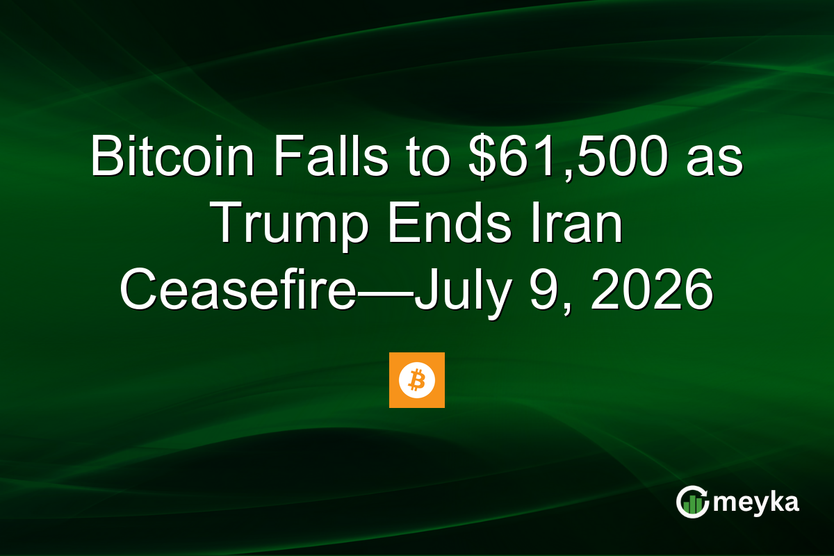Bitcoin Falls to $61,500 as Trump Ends Iran Ceasefire—July 9, 2026