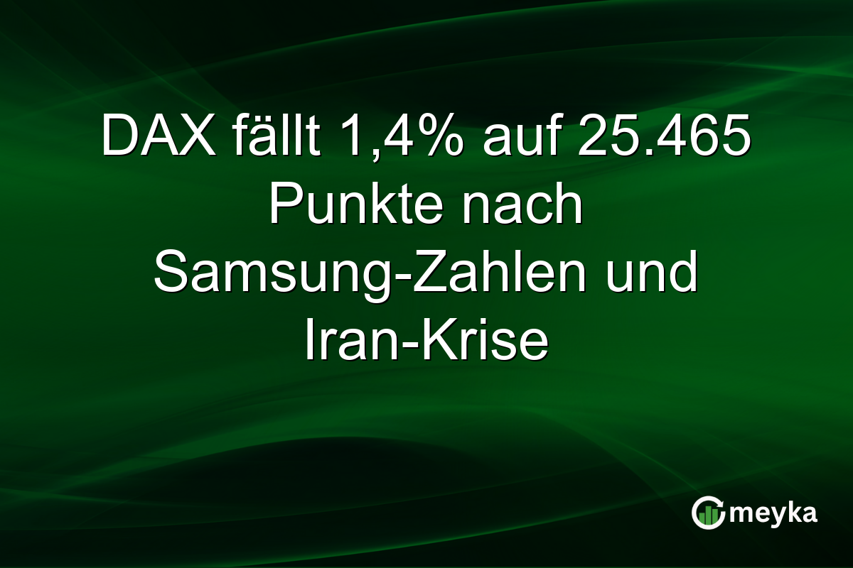 DAX fällt 1,4% auf 25.465 Punkte nach Samsung-Zahlen und Iran-Krise