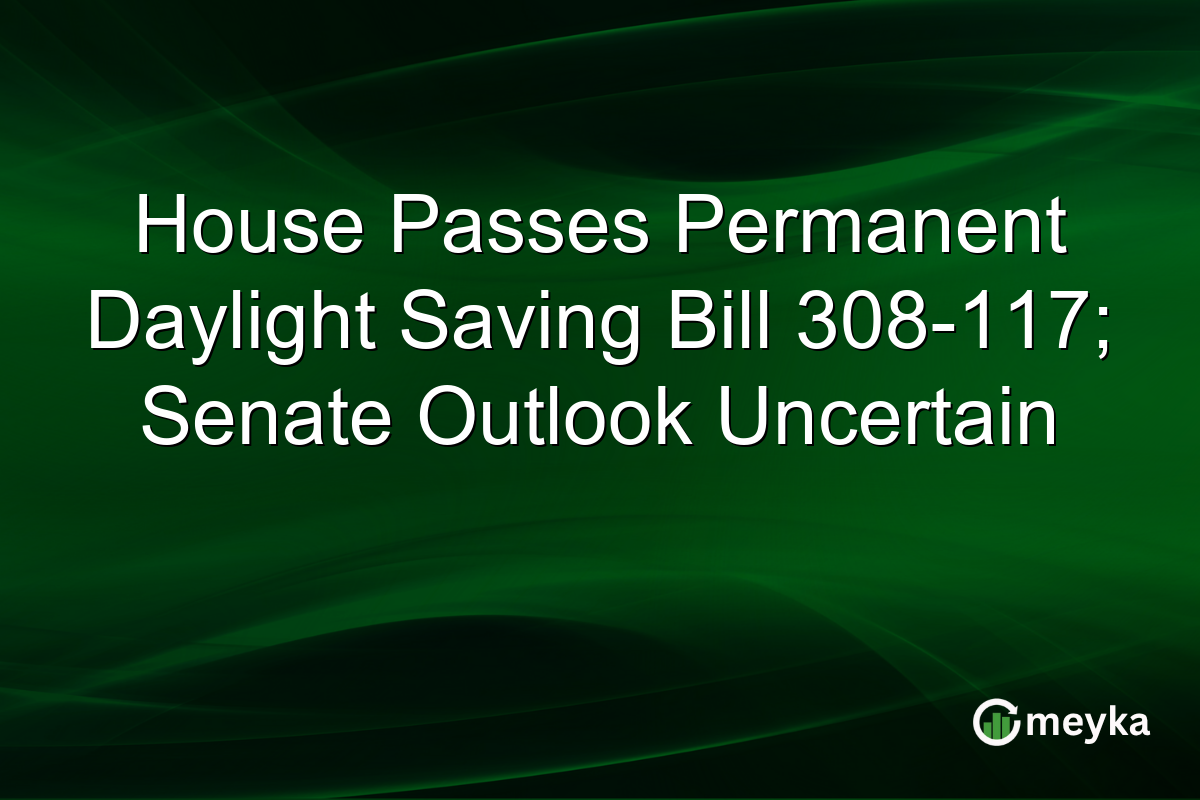 House Passes Permanent Daylight Saving Bill 308-117; Senate Outlook Uncertain