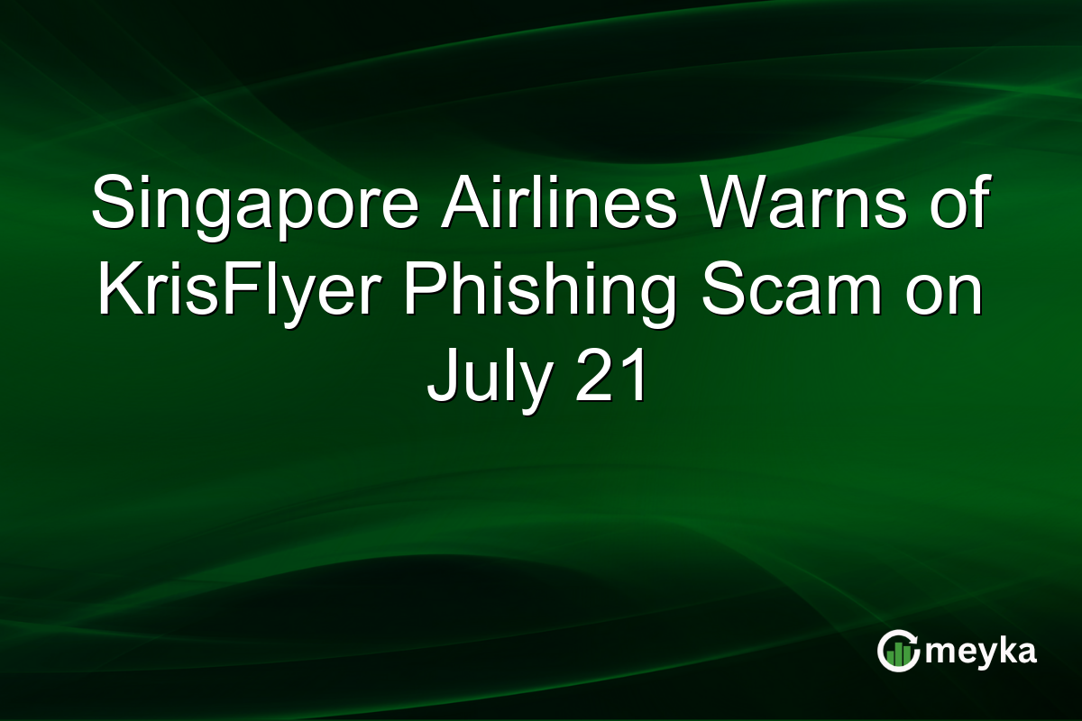 Singapore Airlines Warns of KrisFlyer Phishing Scam on July 21