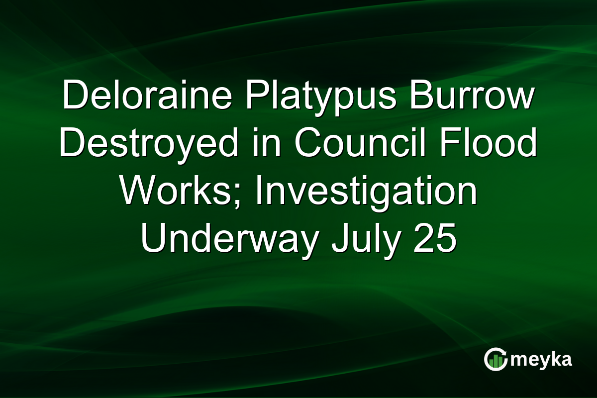 Deloraine Platypus Burrow Destroyed in Council Flood Works; Investigation Underway July 25