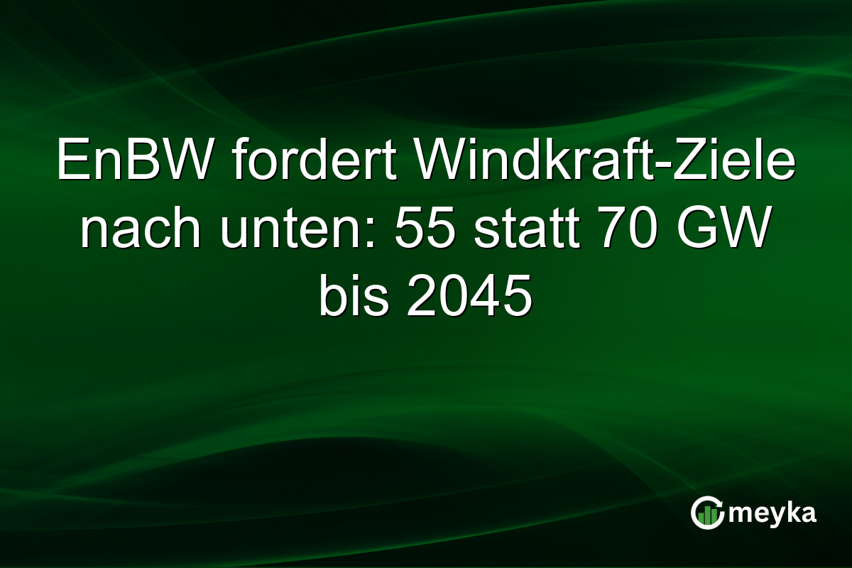 EnBW fordert Windkraft-Ziele nach unten: 55 statt 70 GW bis 2045