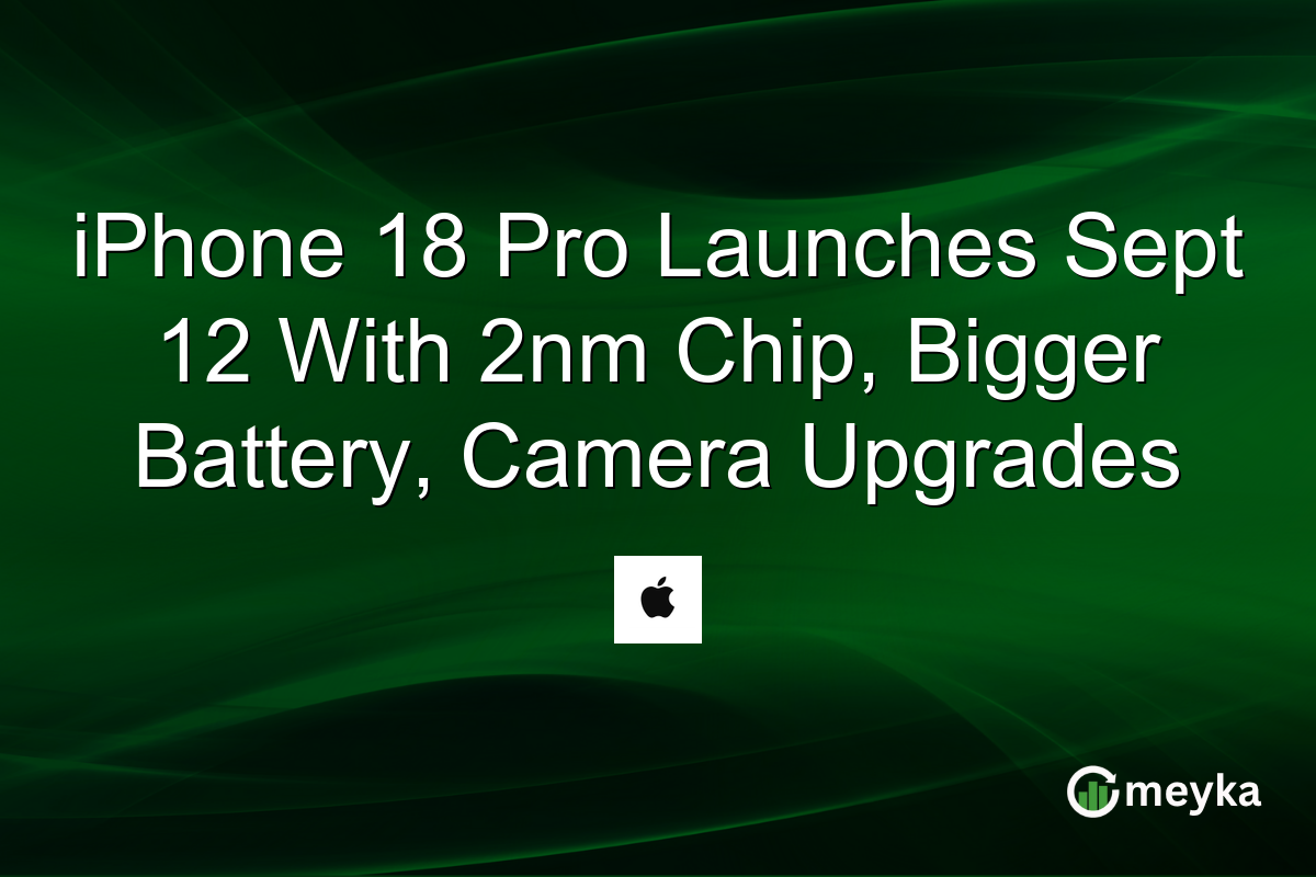 iPhone 18 Pro Launches Sept 12 With 2nm Chip, Bigger Battery, Camera Upgrades