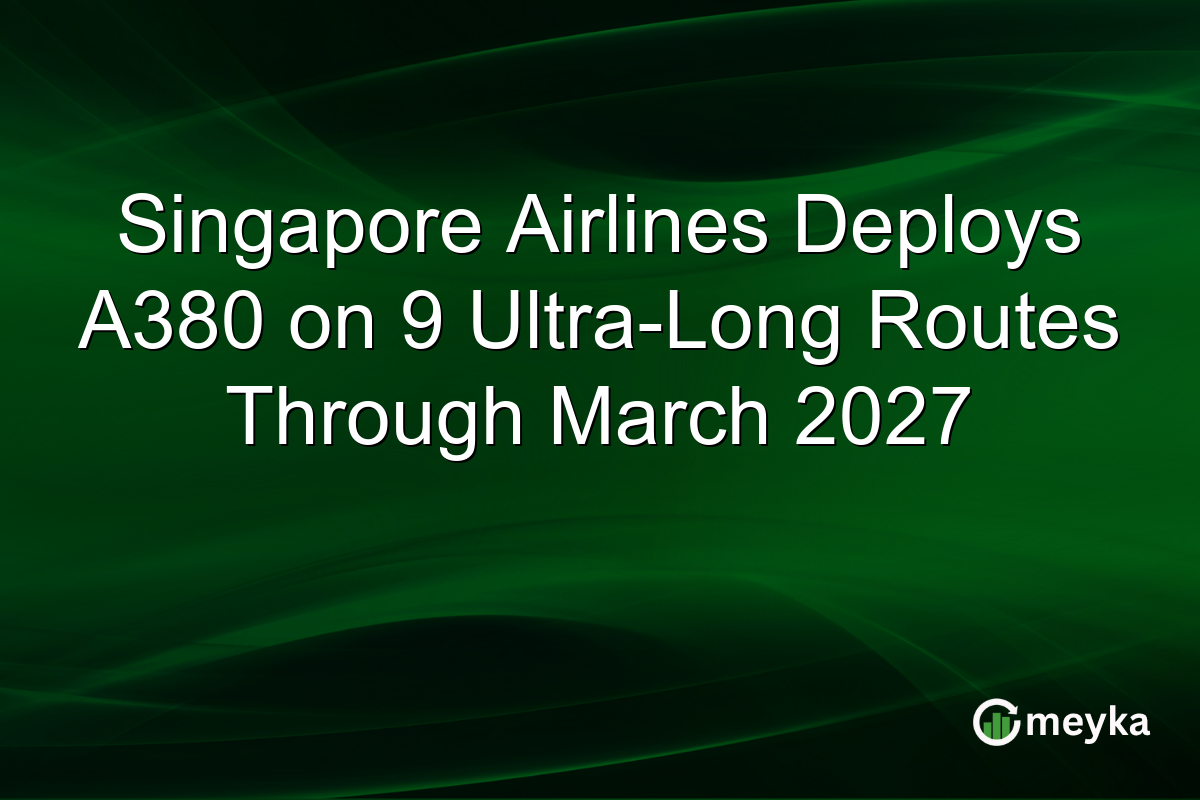 Singapore Airlines Deploys A380 on 9 Ultra-Long Routes Through March 2027