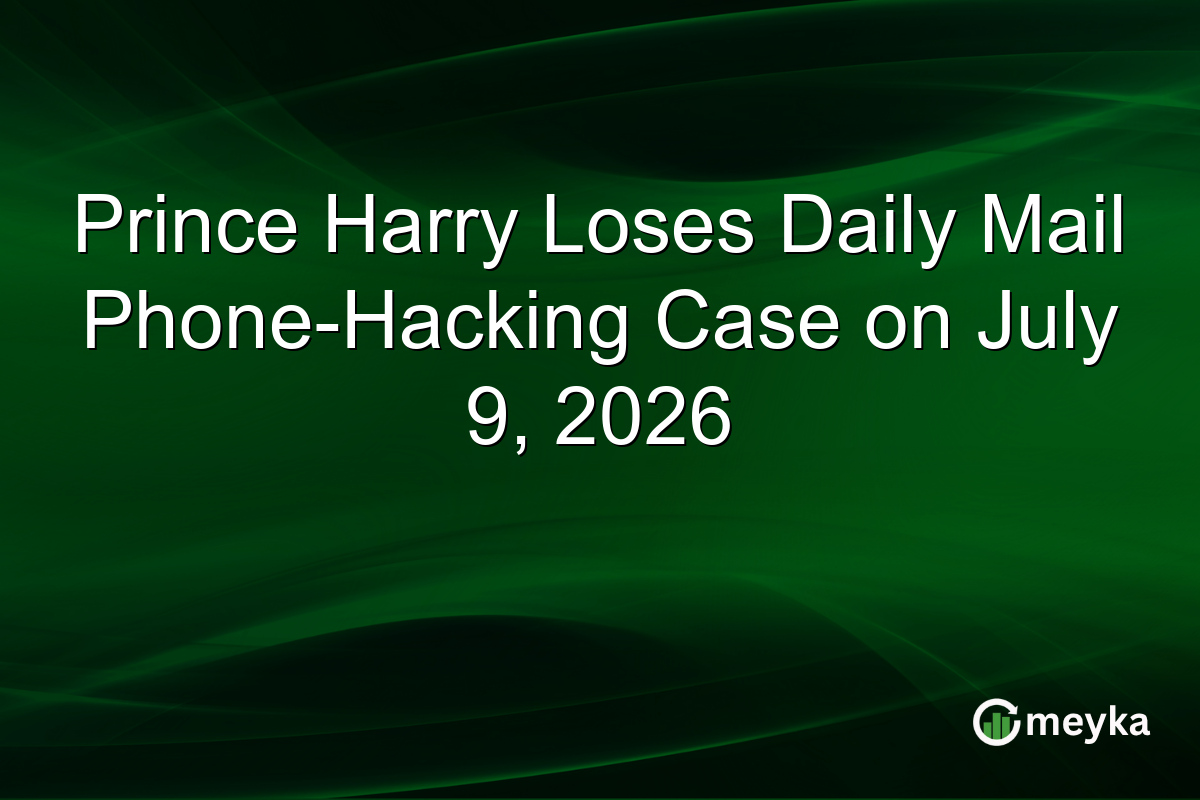 Prince Harry Loses Daily Mail Phone-Hacking Case on July 9, 2026