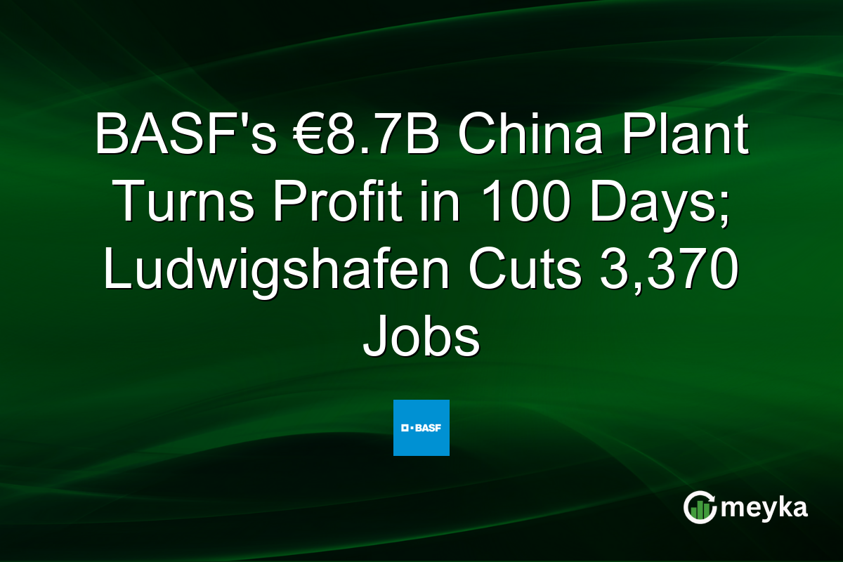 BASF’s €8.7B China Plant Turns Profit in 100 Days; Ludwigshafen Cuts 3,370 Jobs