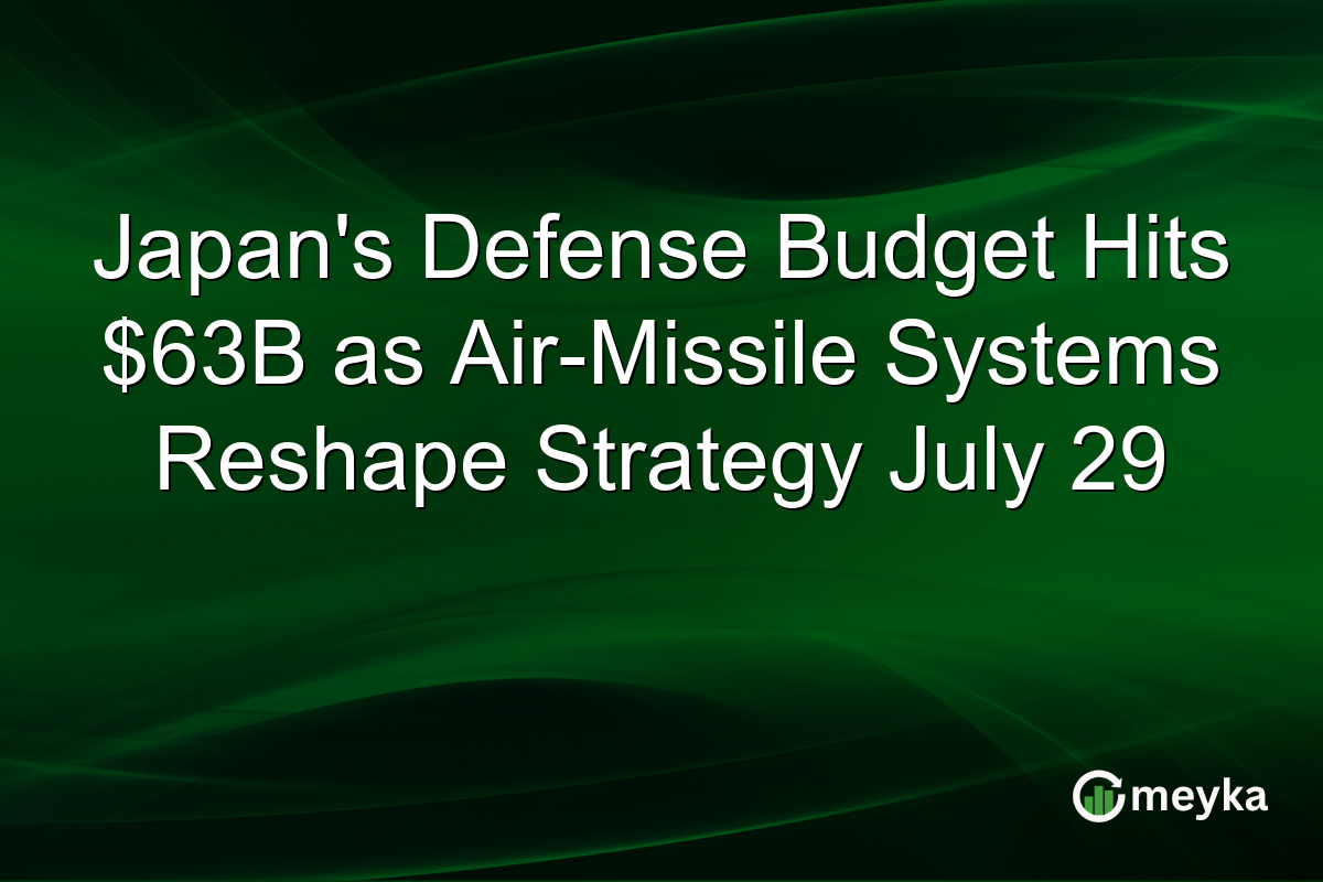 Japan’s Defense Budget Hits $63B as Air-Missile Systems Reshape Strategy July 29