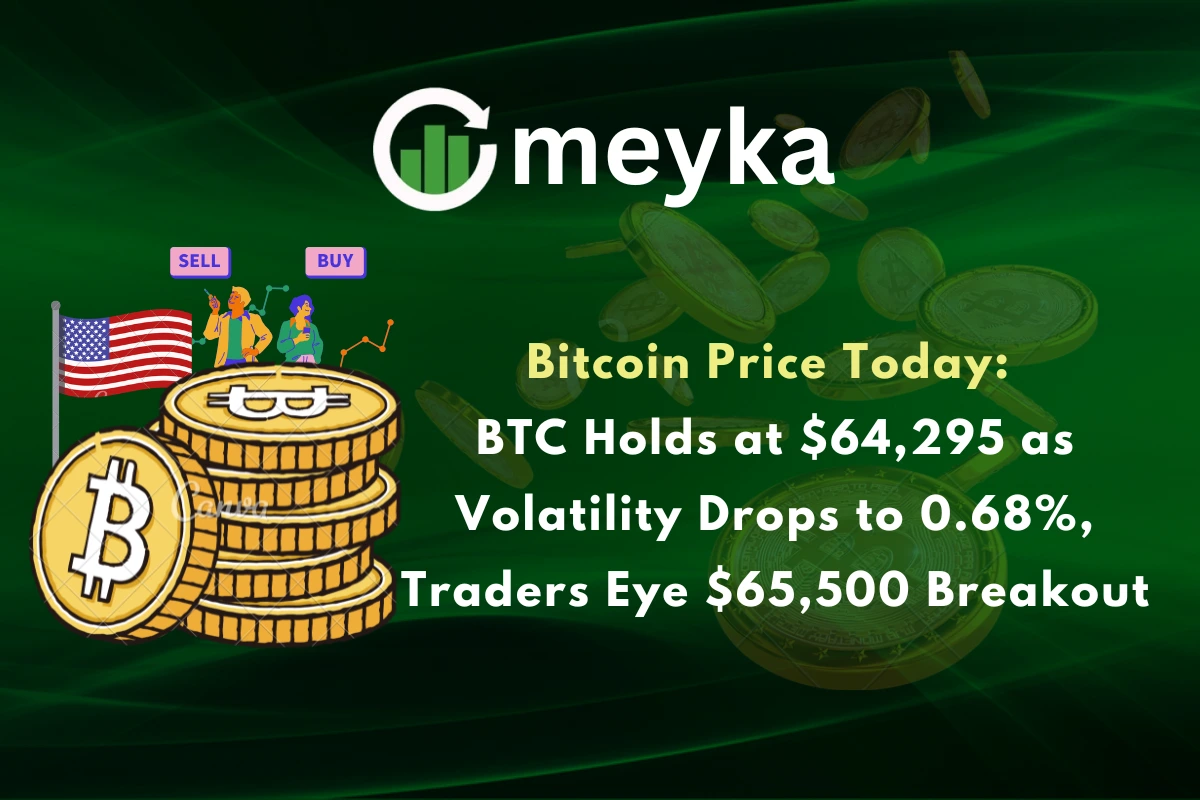 Bitcoin Price Today: BTC Holds at $64,295 as Volatility Drops to 0.68%, Traders Eye $65,500 Breakout