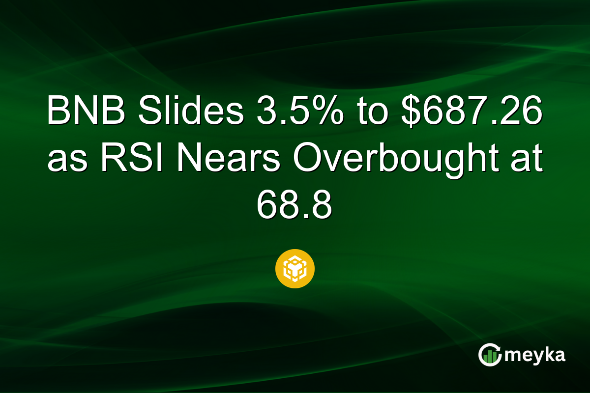 BNB Slides 3.5% to $687.26 as RSI Nears Overbought at 68.8