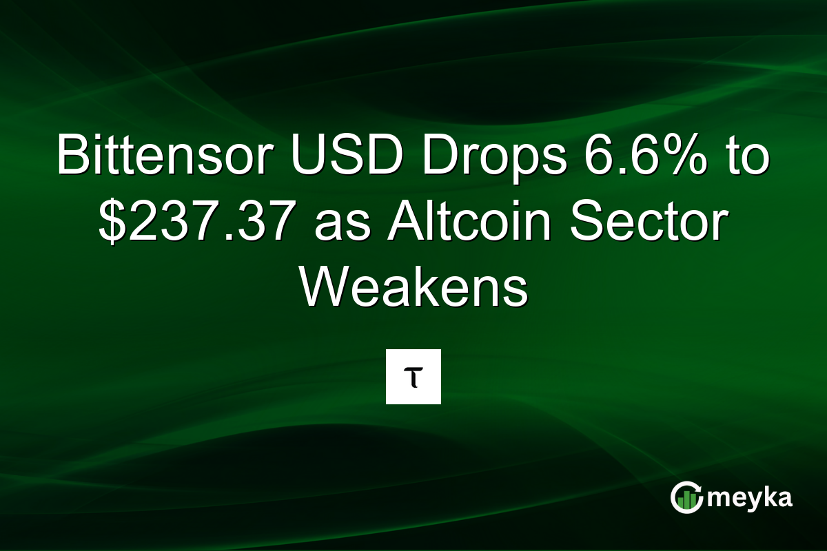 Bittensor USD Drops 6.6% to $237.37 as Altcoin Sector Weakens
