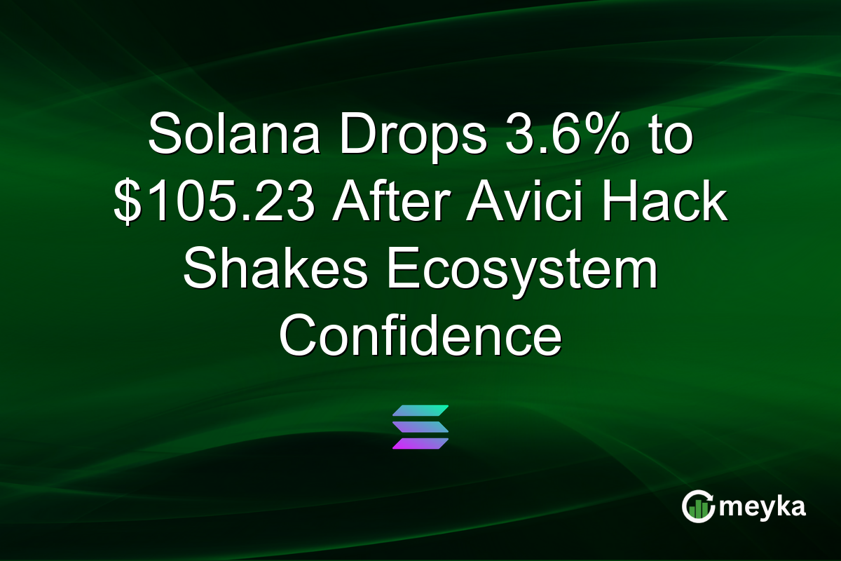 Solana Drops 3.6% to $105.23 After Avici Hack Shakes Ecosystem Confidence