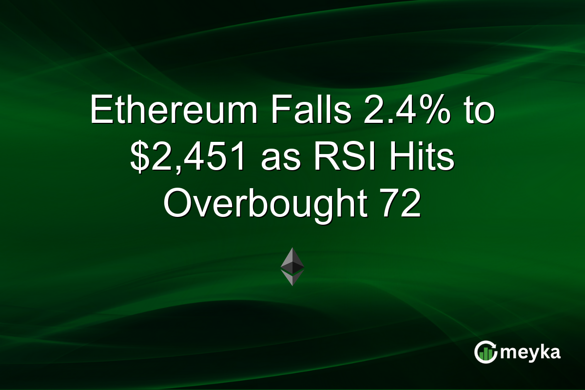 Ethereum Falls 2.4% to $2,451 as RSI Hits Overbought 72