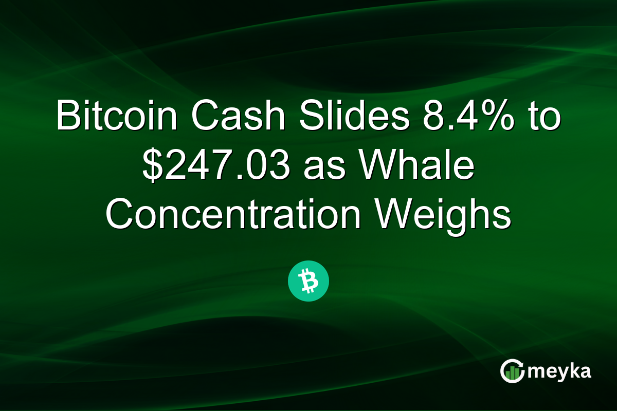 Bitcoin Cash Slides 8.4% to $247.03 as Whale Concentration Weighs