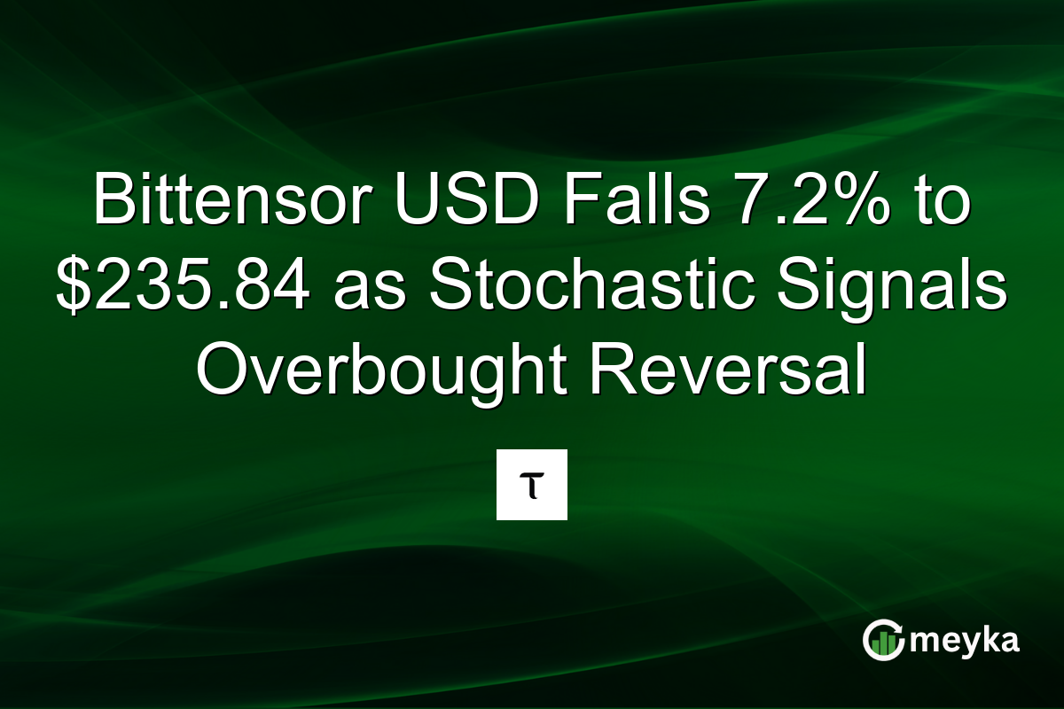 Bittensor USD Falls 7.2% to $235.84 as Stochastic Signals Overbought Reversal
