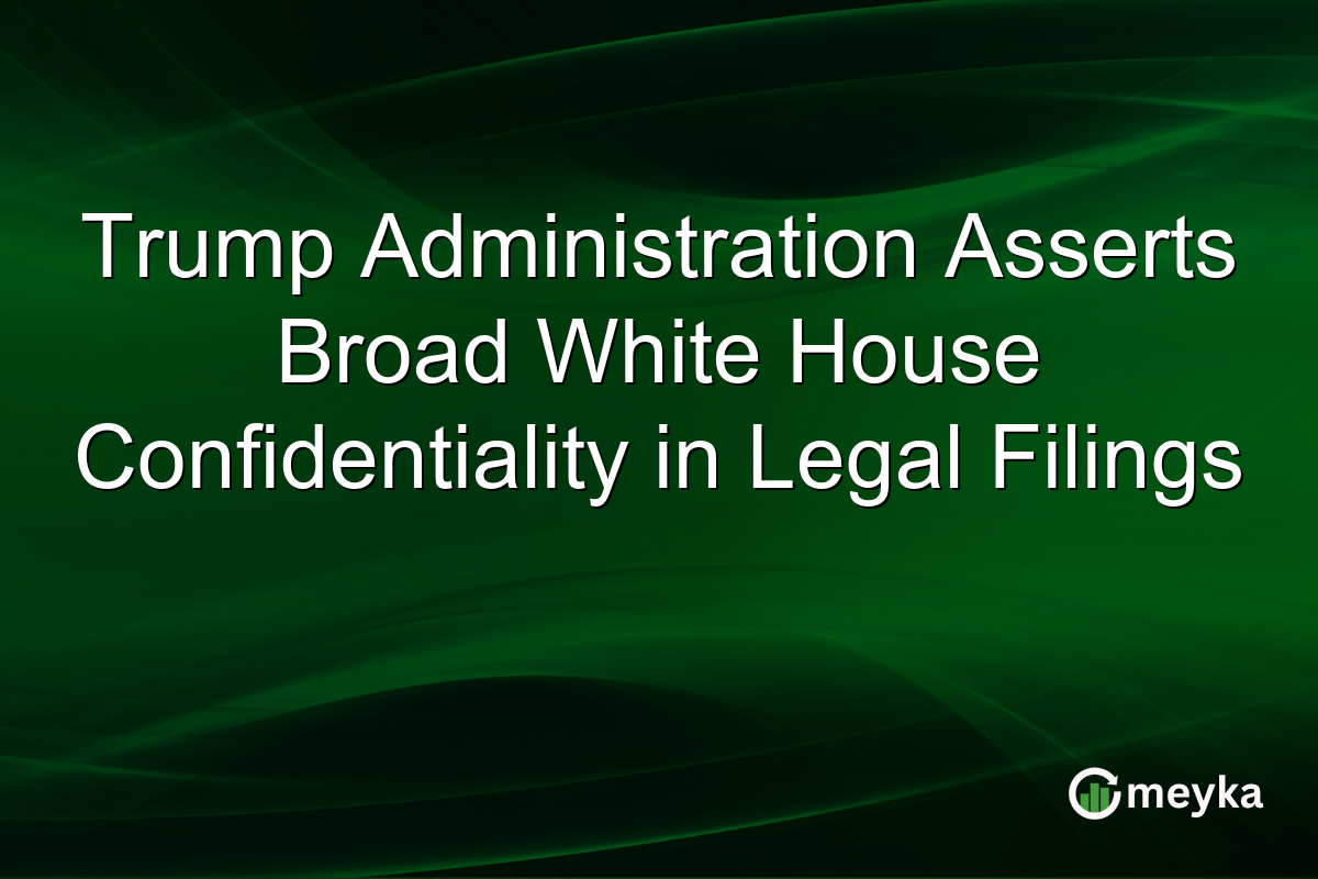 Trump Administration Asserts Broad White House Confidentiality in Legal Filings