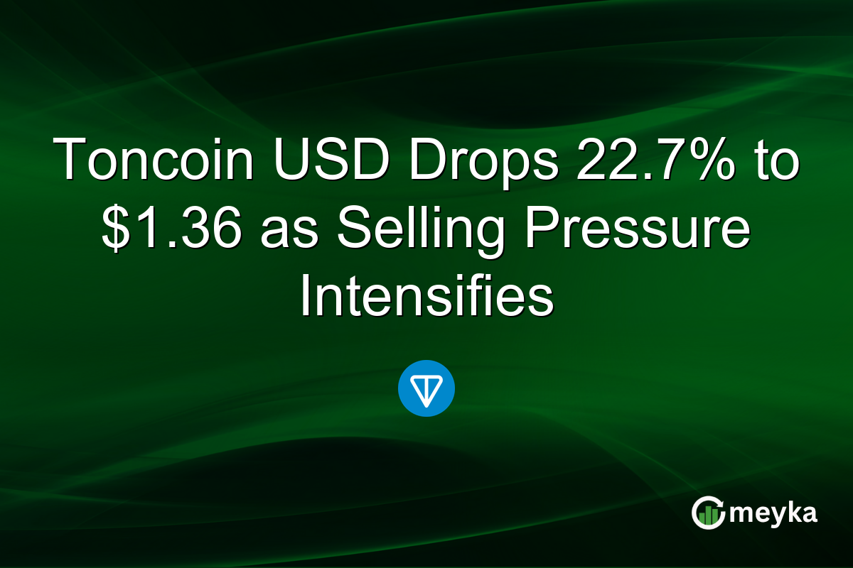 Toncoin USD Drops 22.7% to $1.36 as Selling Pressure Intensifies