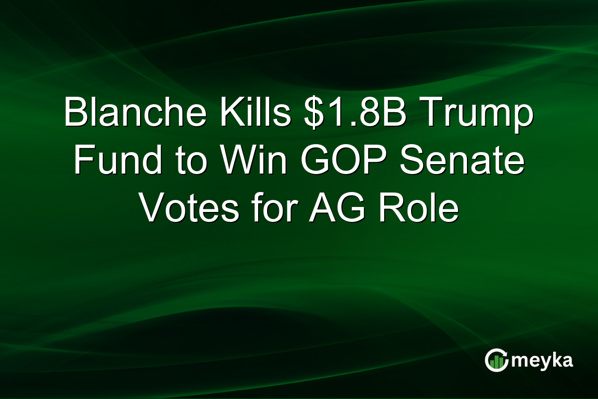 Blanche Kills $1.8B Trump Fund to Win GOP Senate Votes for AG Role