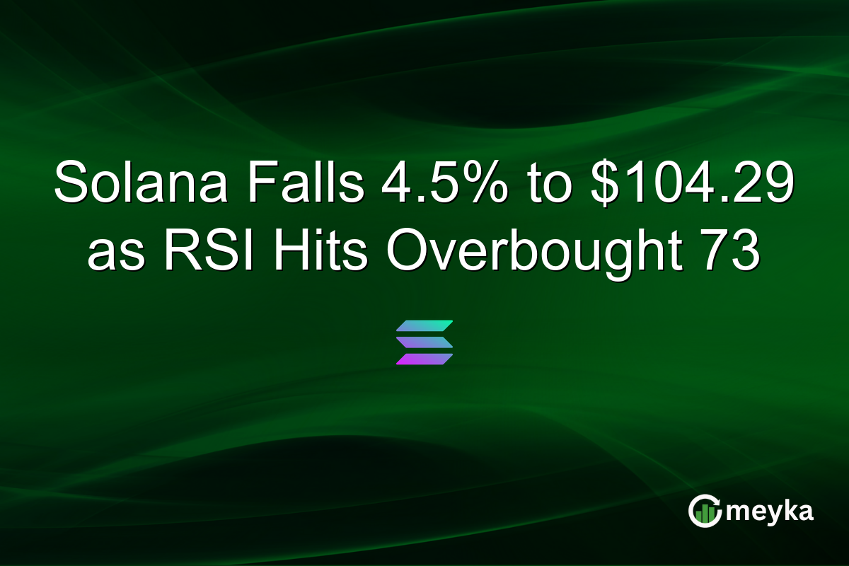 Solana Falls 4.5% to $104.29 as RSI Hits Overbought 73