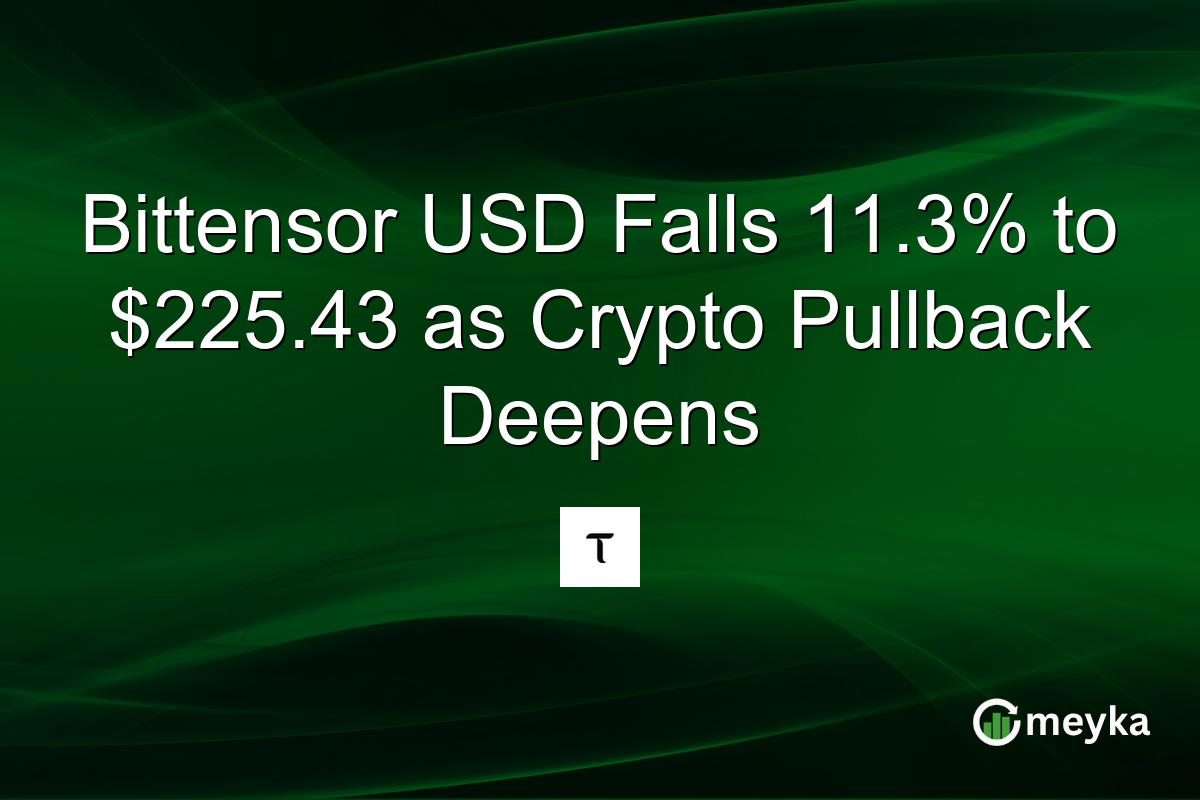 Bittensor USD Falls 11.3% to $225.43 as Crypto Pullback Deepens