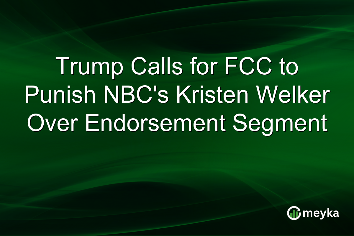Trump Calls for FCC to Punish NBC’s Kristen Welker Over Endorsement Segment