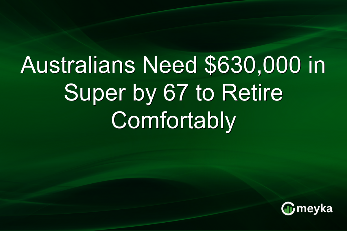 Australians Need $630,000 in Super by 67 to Retire Comfortably