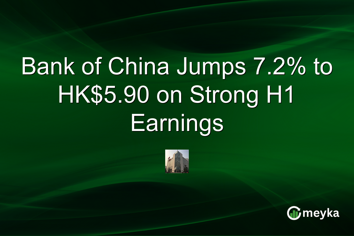 Bank of China Jumps 7.2% to HK$5.90 on Strong H1 Earnings