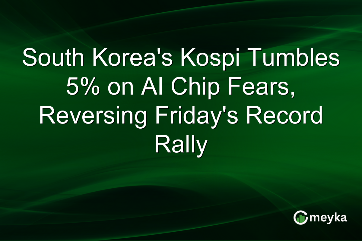 South Korea’s Kospi Tumbles 5% on AI Chip Fears, Reversing Friday’s Record Rally