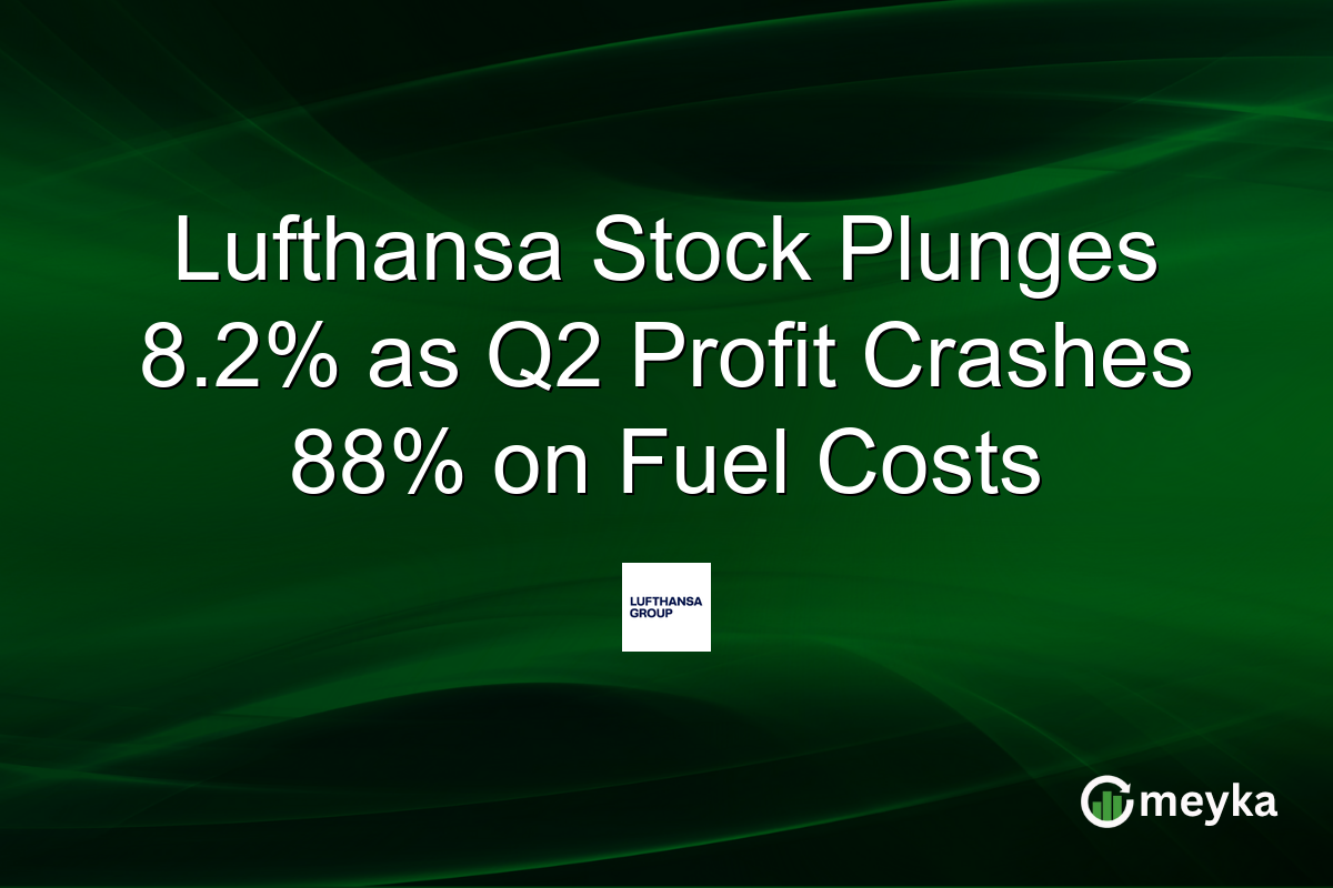 Lufthansa Stock Plunges 8.2% as Q2 Profit Crashes 88% on Fuel Costs