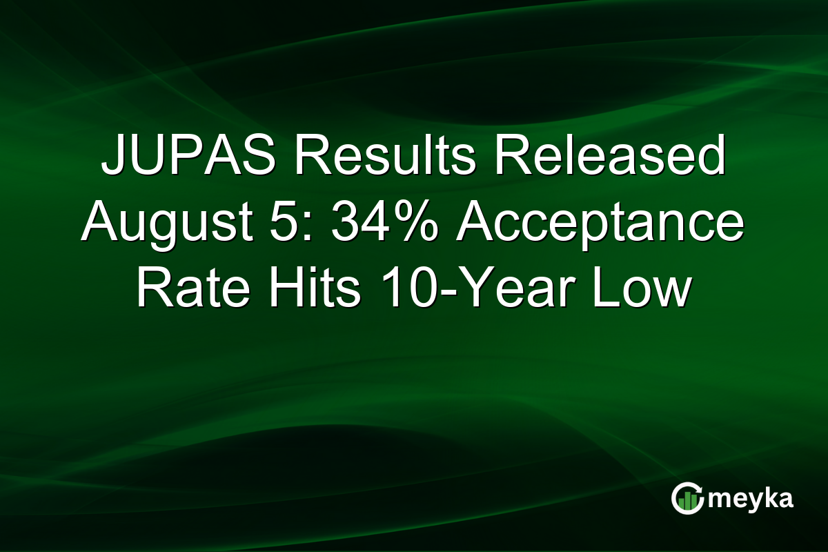 JUPAS Results Released August 5: 34% Acceptance Rate Hits 10-Year Low