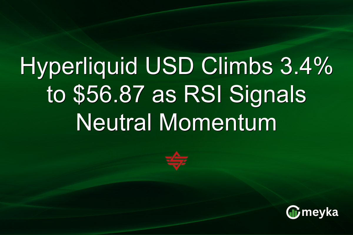 Hyperliquid USD Climbs 3.4% to $56.87 as RSI Signals Neutral Momentum
