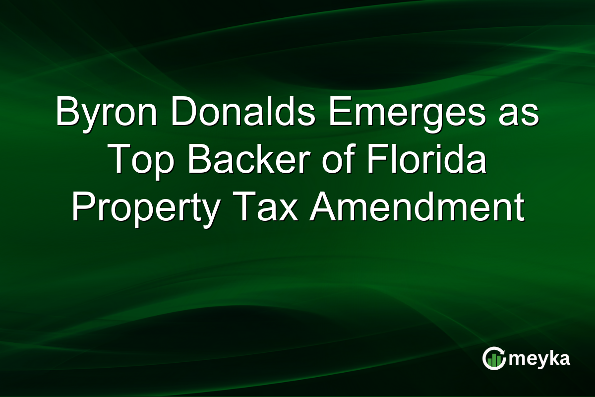 Byron Donalds Emerges as Top Backer of Florida Property Tax Amendment