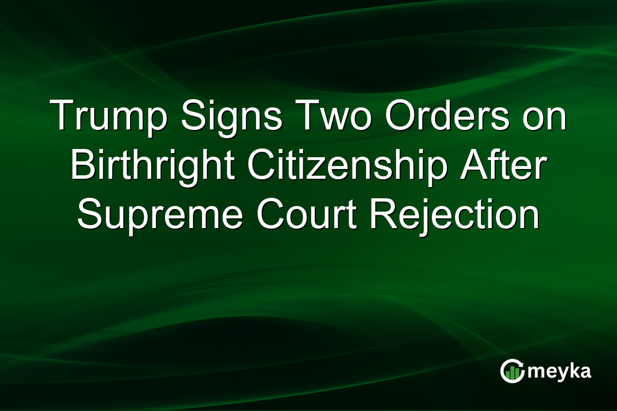Trump Signs Two Orders on Birthright Citizenship After Supreme Court Rejection