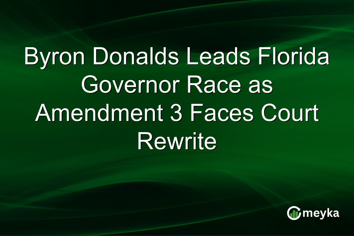 Byron Donalds Leads Florida Governor Race as Amendment 3 Faces Court Rewrite