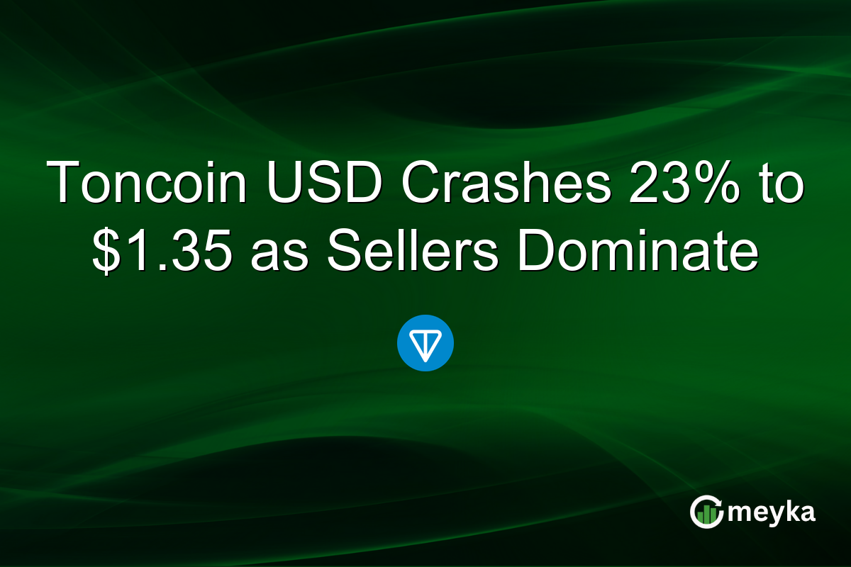 Toncoin USD Crashes 23% to $1.35 as Sellers Dominate