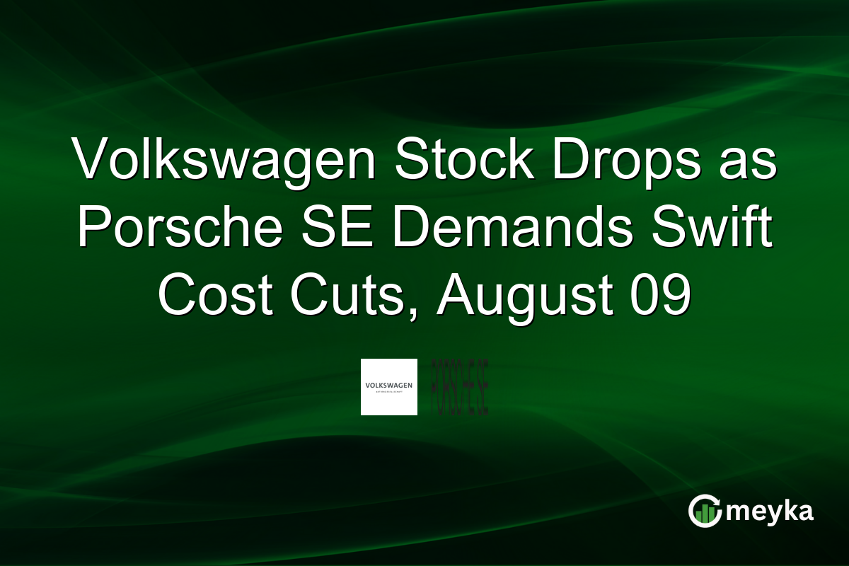 Volkswagen Stock Drops as Porsche SE Demands Swift Cost Cuts, August 09