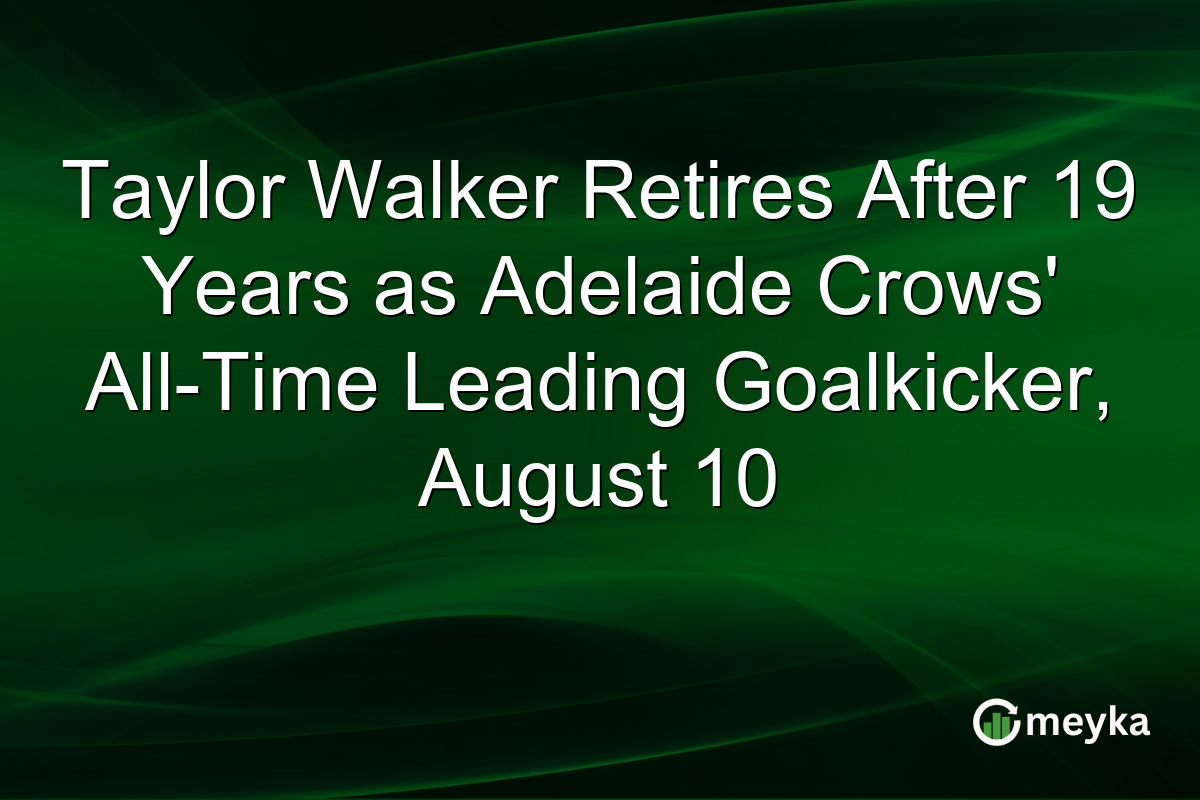 Taylor Walker Retires After 19 Years as Adelaide Crows’ All-Time Leading Goalkicker, August 10