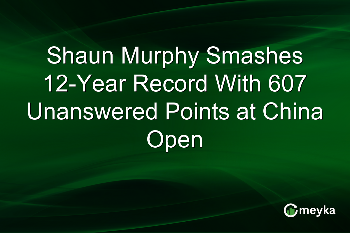 Shaun Murphy Smashes 12-Year Record With 607 Unanswered Points at China Open