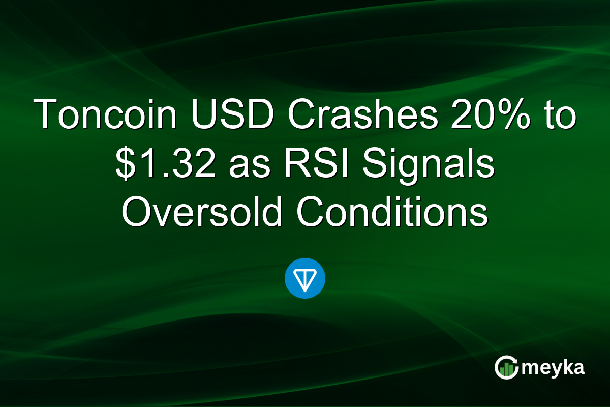 Toncoin USD Crashes 20% to $1.32 as RSI Signals Oversold Conditions